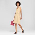 Women's Wrap Button Linen Dress - Mossimo Tan Xs, Size: