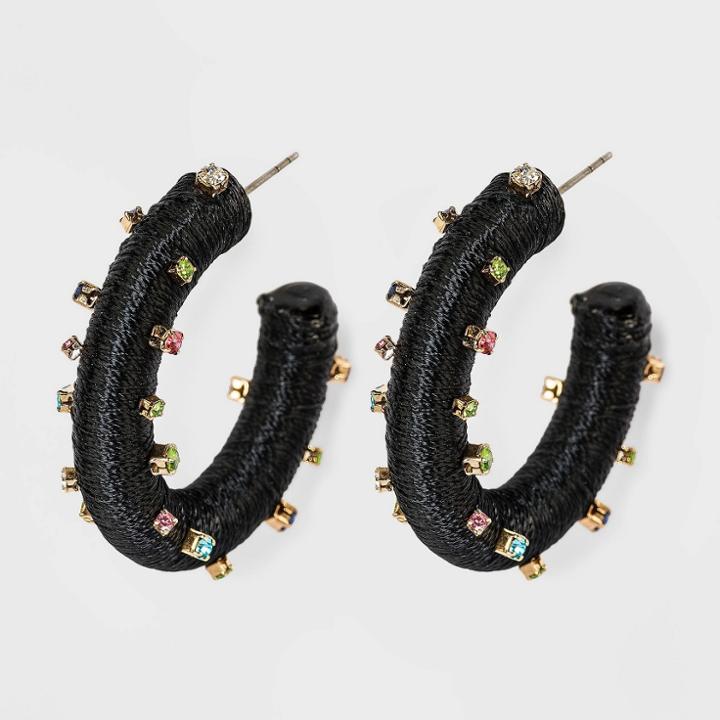 Sugarfix By Baublebar Studded Hoop Earrings - Black