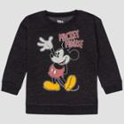 Mickey Mouse & Friends Toddler Boys' Mickey Mouse 3/4 Sleeve Sweatshirt - Charcoal