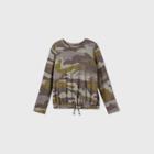 Girls' Long Sleeve Camo Printed Cozy Pullover - Cat & Jack Olive