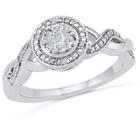 Target 0.925 Ct. T.w. Silver And 0.030 Ct. T.w. White Diamond Fashion Ring (5.5), Girl's,
