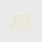 Oshkosh B'gosh Toddler Girls' Glitter Striped Henley Long Sleeve T-shirt - Cream
