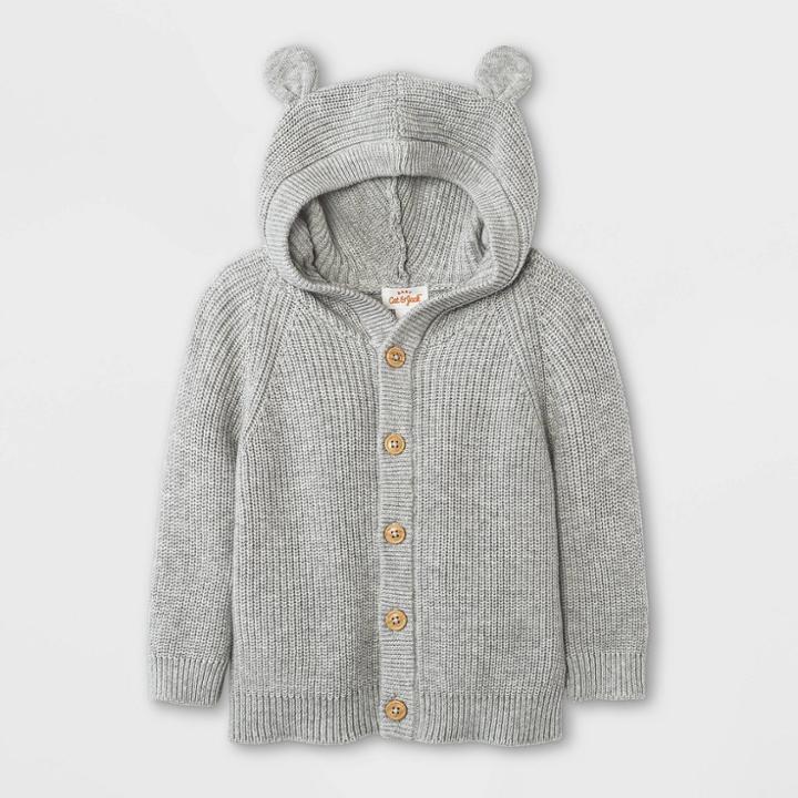 Baby Critter Sweater Cardigan - Cat & Jack Gray Newborn