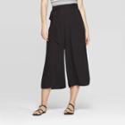 Women's Tie Front Cropped Black Palazzo Pants - Xhilaration Black