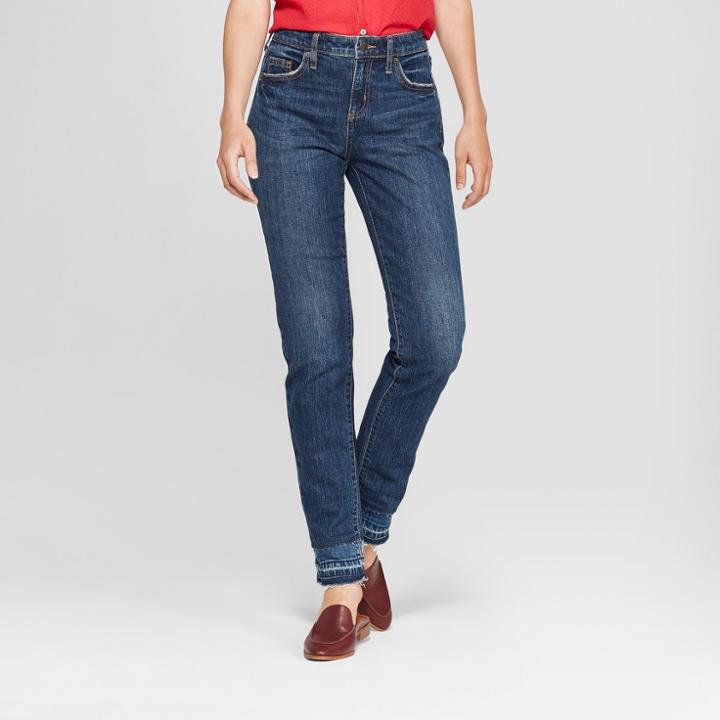 Women's Mid-rise Boyfriend Jeans - Universal Thread Dark Wash