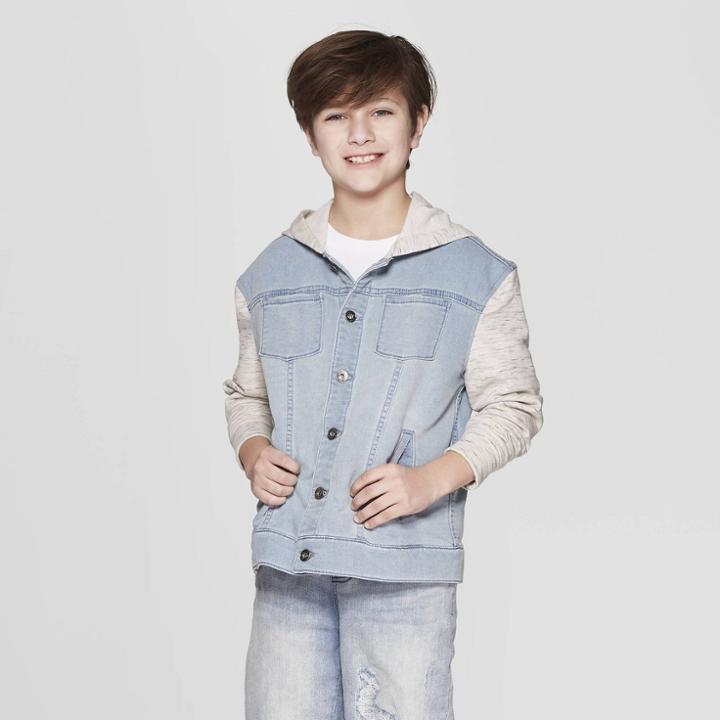 Boys' Denim Jacket With Knit Sleeves - Art Class Denim