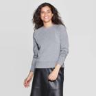 Women's Long Sleeve Crewneck Raglan Pullover - A New Day Heather Gray Xs, Women's, Grey Gray
