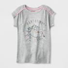 Girls' Short Sleeve Party Time Birthday T-shirt - Cat & Jack Heather Gray