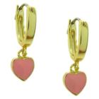 Target Ellen 18k Gold Overlay Heart Dangle Hoops - Pink, Girl's