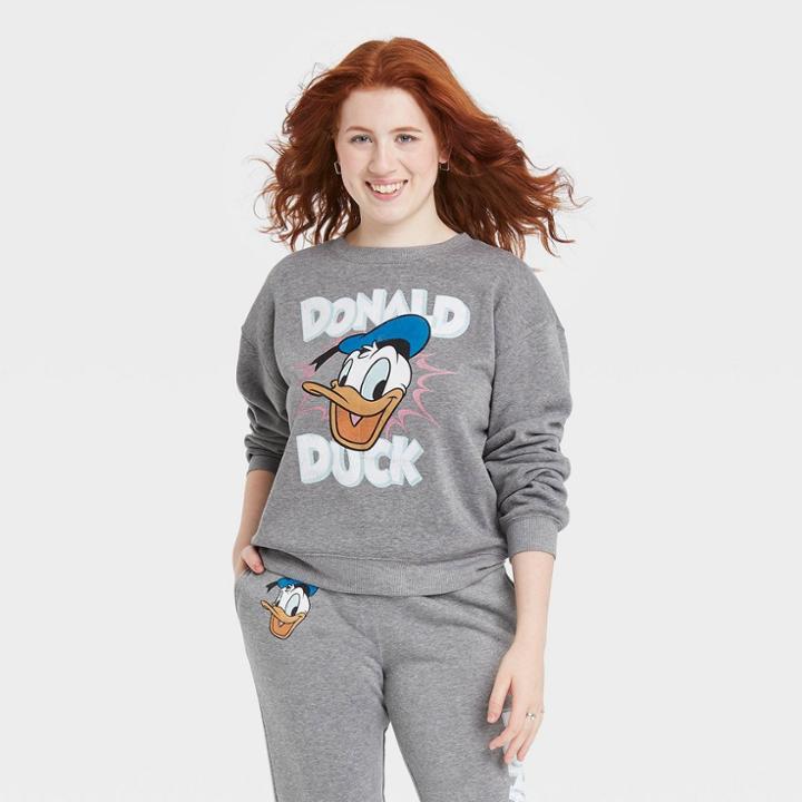 Women's Disney Donald Duck Graphic Sweatshirt - Gray