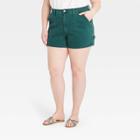 Women's Plus Size High-rise Carpenter Shorts - Universal Thread Green