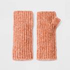 Women's Knit Fingerless Mittens - Universal Thread Rust, Red