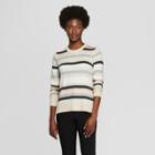 Women's Striped Pullover Sweater - A New Day Cream/oatmeal