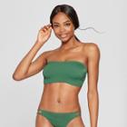 Women's Ribbed Tube Bandeau Bikini Top - Xhilaration Olive D/dd Cup, Green
