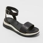 Women's Raven Ankle Strap Sport Sandals - A New Day Black
