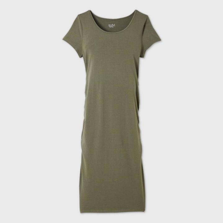 Short Sleeve T-shirt Maternity Dress - Isabel Maternity By Ingrid & Isabel Olive
