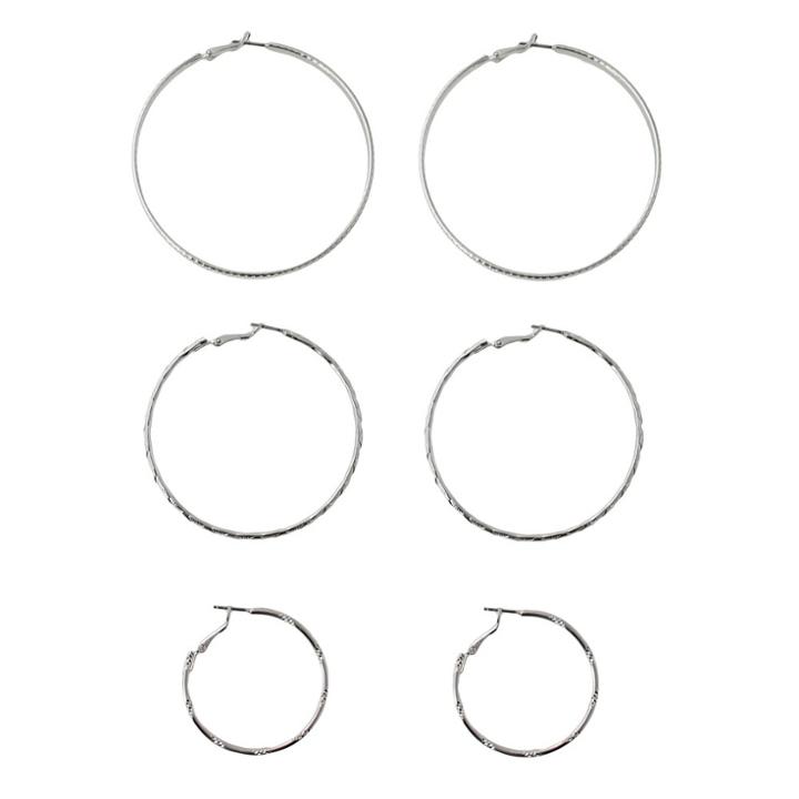 Distributed By Target 3 Pair Textured Hoop Earrings -