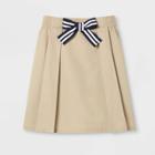 French Toast Girls' Bow Front Uniform Scooter - Khaki (green)