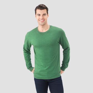 Fruit Of The Loom Select Fruit Of The Loom Men's Long Sleeve T-shirt - Holly Green Heather