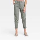 Women's High-rise Utility Ankle Pants - A New Day Green