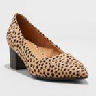 Women's Marlow Leopard Print Mid Block Heel Pump - Universal Thread Brown