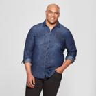 Target Men's Tall Casual Fir Long Sleeve Denim Shirt - Goodfellow & Co Banner Blue