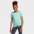 Petitegirls' Short Sleeve Side-tie Studio T-shirt - All In Motion Mint Xs, Girl's, Green