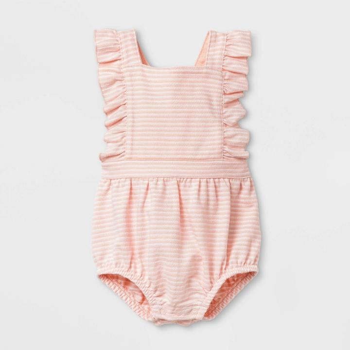 Baby Girls' Textured Knit Romper - Cat & Jack Pink Newborn