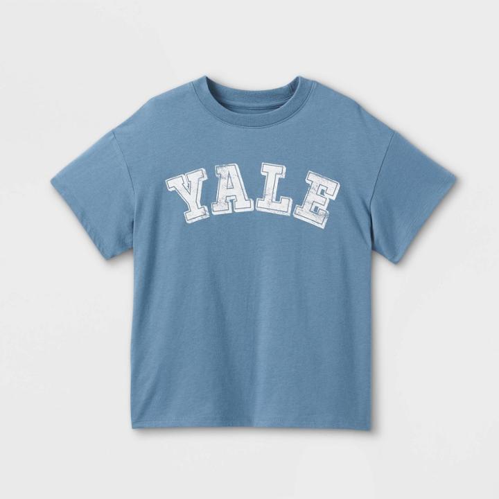 Girls' Yale Boxy Graphic Short Sleeve T-shirt - Art Class Blue