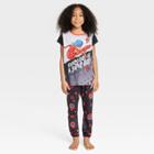 Girls' Miraculous Tales Of Ladybug Catnoir 3pc Pajama Set - Red/black