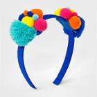 Girls' Pom Ears Headband - Cat & Jack Blue