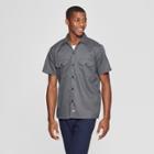 Dickies Men's Slim Fit Short Sleeve Button-down Shirt - Ash (grey)