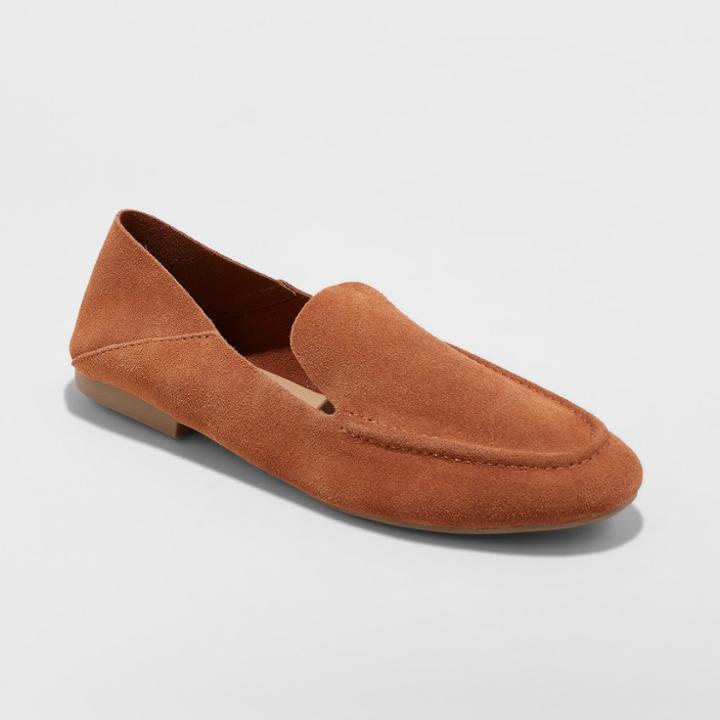 Women's Jisela Collapsible Back Loafers - A New Day Cognac (red)