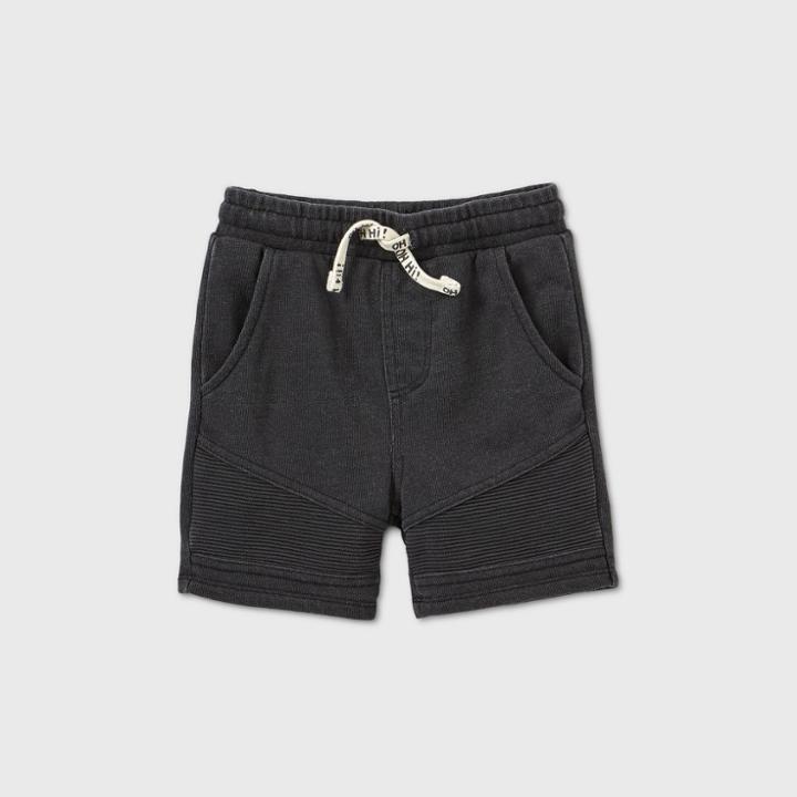 Toddler Boys' Moto Pull-on Shorts - Art Class Black