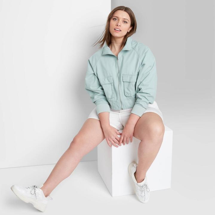 Women's Plus Size Zip Front Utility Jacket - Wild Fable
