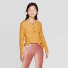 Girls' Long Sleeve Knit T-shirt - Art Class Yellow S, Girl's,