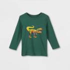 Toddler Boys' Watercolor T-rex Graphic Long Sleeve T-shirt - Cat & Jack Green