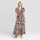 Women's Floral Print Puff Short Sleeve Dress - Who What Wear Cream Xs, Women's, Beige