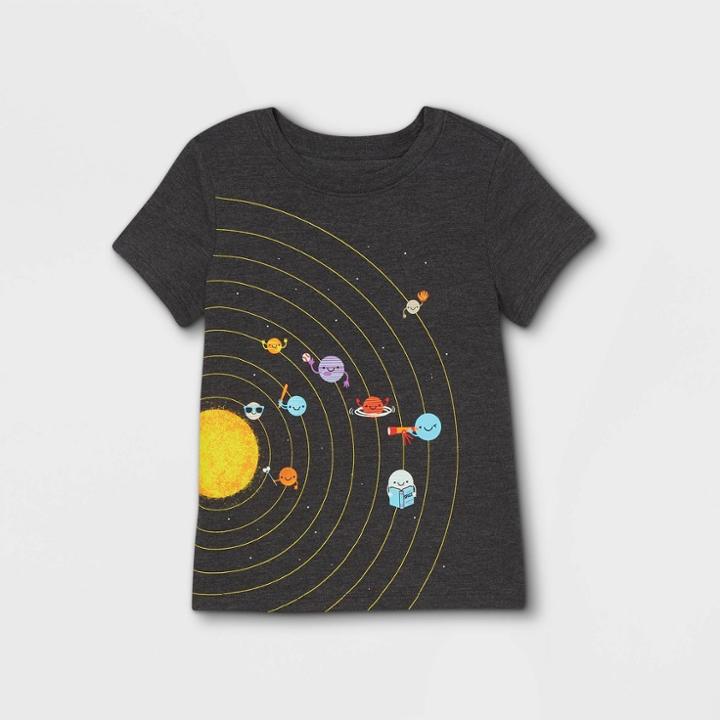 Toddler Solar System Graphic Short Sleeve T-shirt - Cat & Jack Black