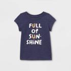 Toddler Girls' Full Of Sunshine Short Sleeve T-shirt - Cat & Jack Navy 12m, Blue/yellow