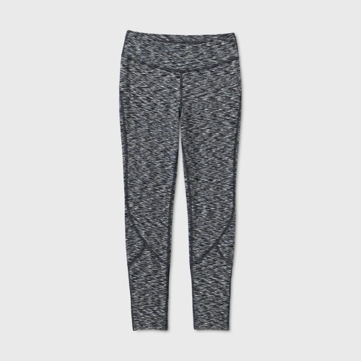 Girls' Spacedye Mesh Pieced Performance Leggings - All In Motion Black