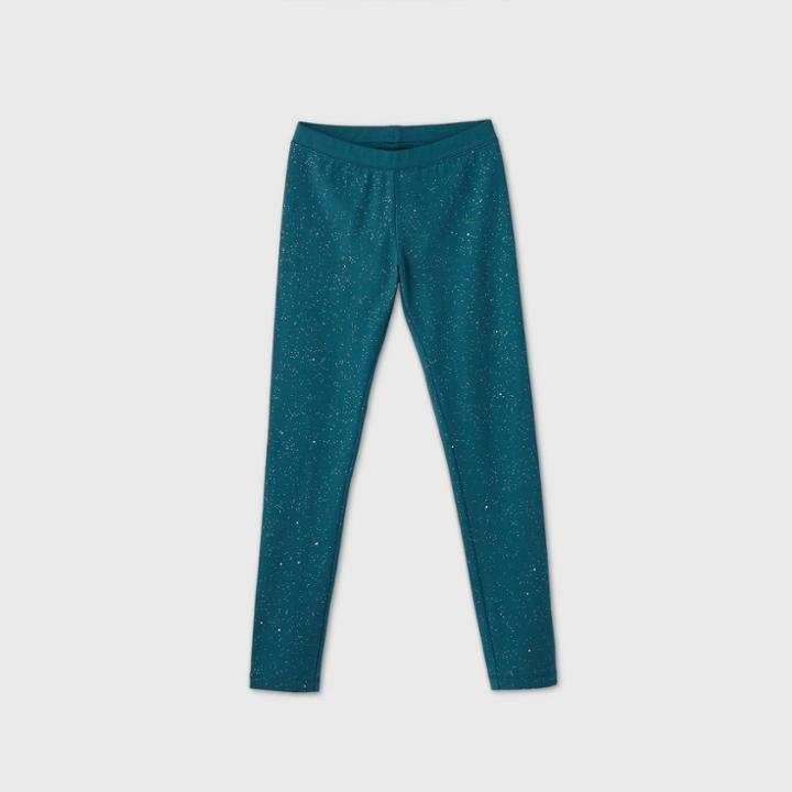 Girls' Sparkle Leggings - Cat & Jack Teal