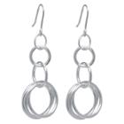 Target Silver Plated Brass Long Linked Circles Drop Earrings, Girl's,