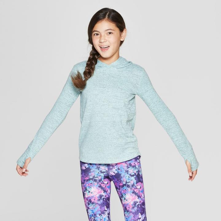 Girls' Cozy Long Sleeve Hoodie - C9 Champion Green Heather