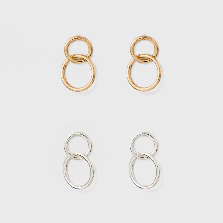 Stud Earring Set 2ct - A New Day Gold/silver