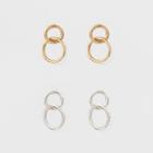 Stud Earring Set 2ct - A New Day Gold/silver