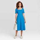 Women's Short Sleeve Dress - A New Day Blue