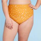 Women's Plus Size Bikini Bottom - Kona Sol Yellow Dot Print