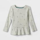 Toddler Girls' Star Cozy Ribbed Top - Cat & Jack Green