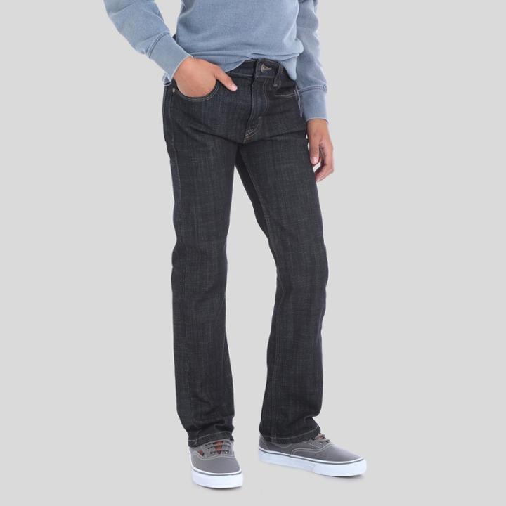 Wrangler Boys' 5-pocket Dark Rinse Slim Straight Jeans - Black